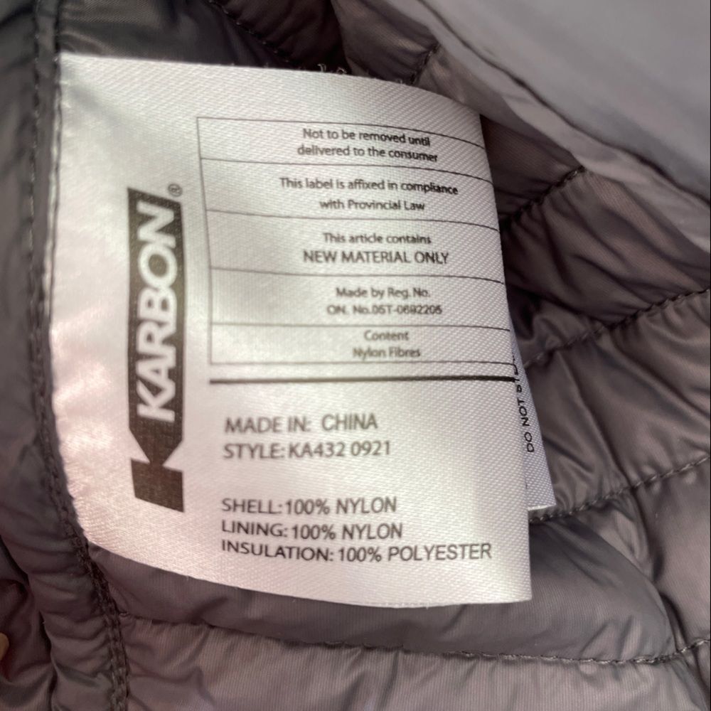 Karbon Men's Quest II Ultralight Puffer Jacket In Grey and Black Size XL - Picture 9 of 13